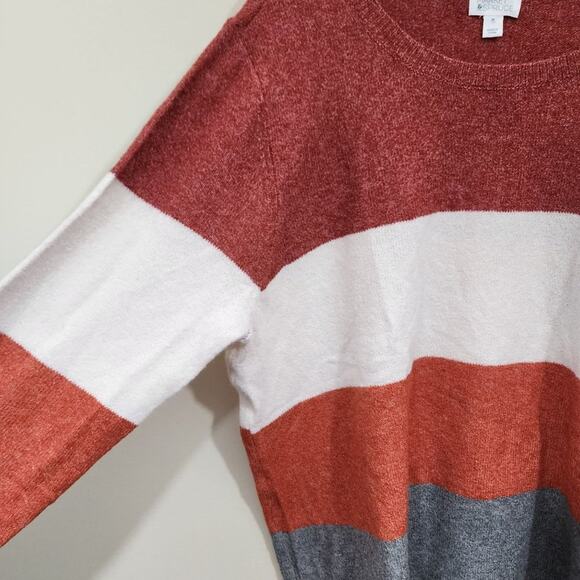 Lou & Grey super soft lightweight fall colors striped sweater woman's size 3XL - Picture 7 of 10